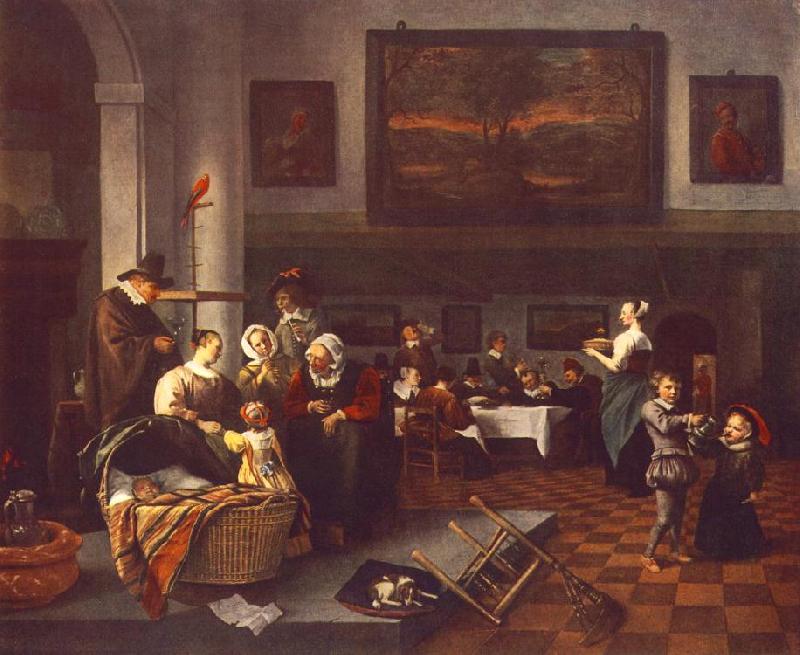 Jan Steen The Christening oil painting image